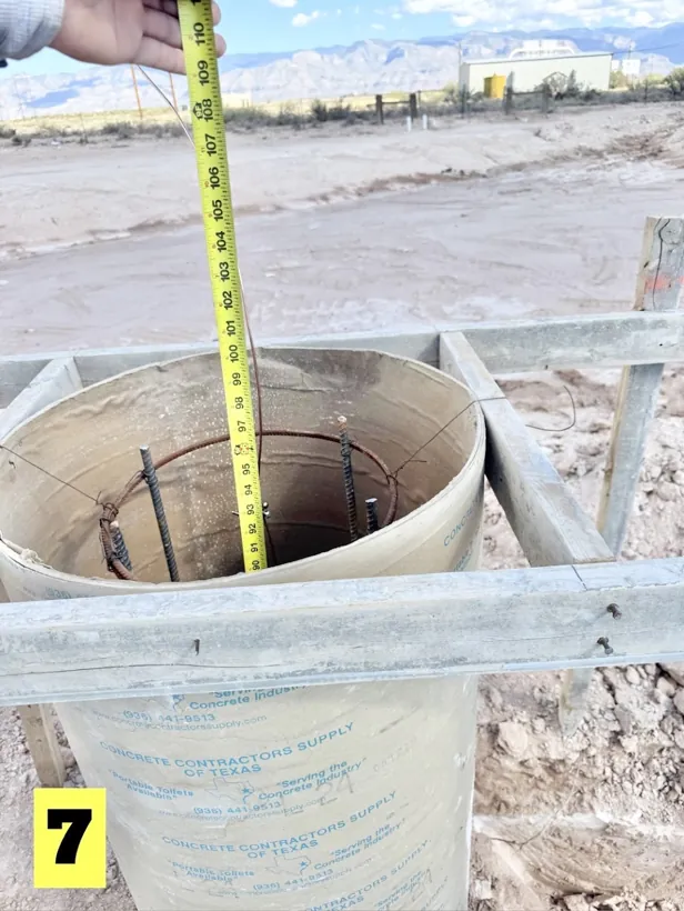 Poured in place manhole structure measured for depth