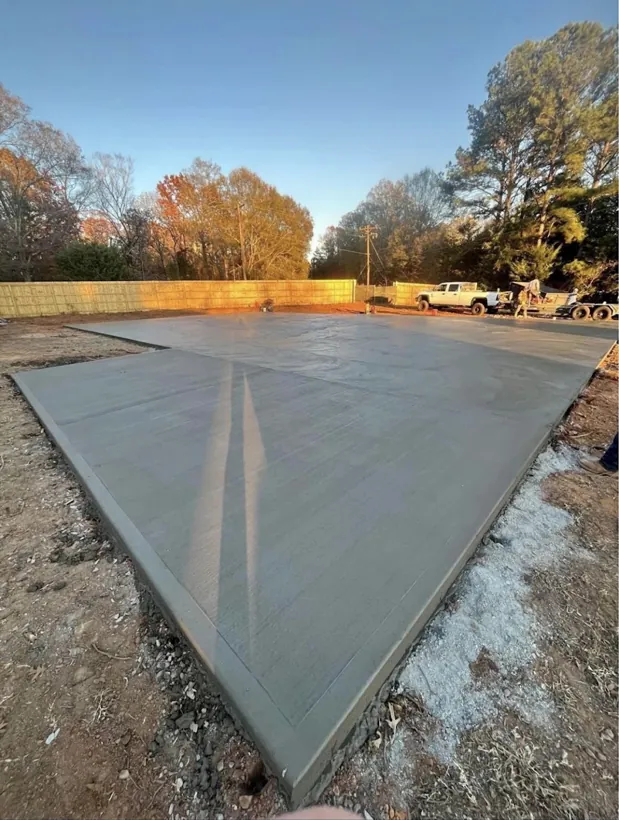 Finished commercial slab troweled smooth to the forms